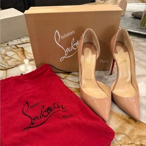 Christian Louboutin- Iriza pointed toe d’Orsay pump, nude, size 40